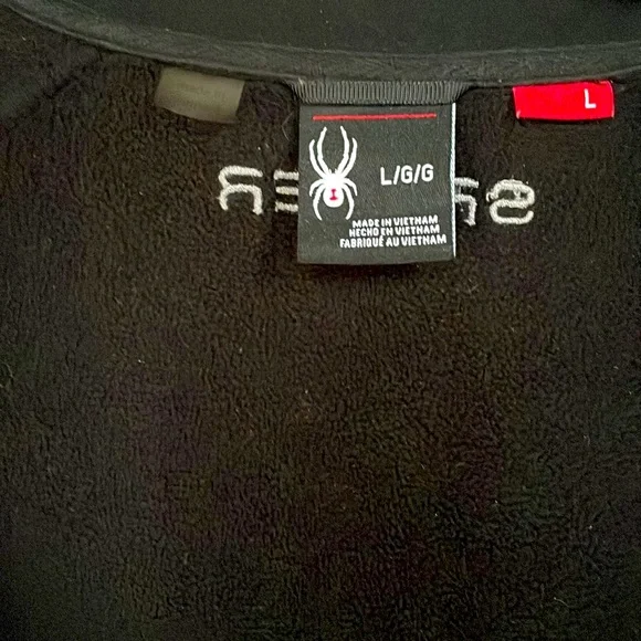 “SPYDER” FULL ZIPPER BLACK FLEECE JACKET.  SIZE L   EUC - Picture 5 of 7